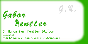 gabor mentler business card